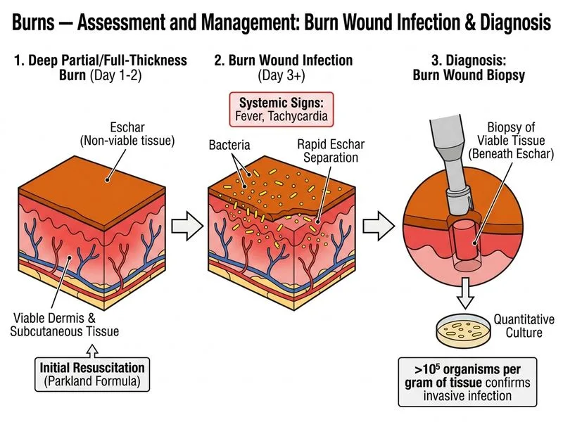 Burns — Assessment and Management diagram