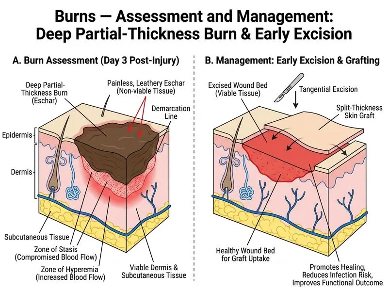 Burns — Assessment and Management diagram