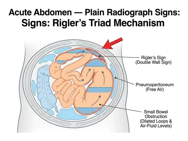 Acute Abdomen — Plain Radiograph Signs diagram