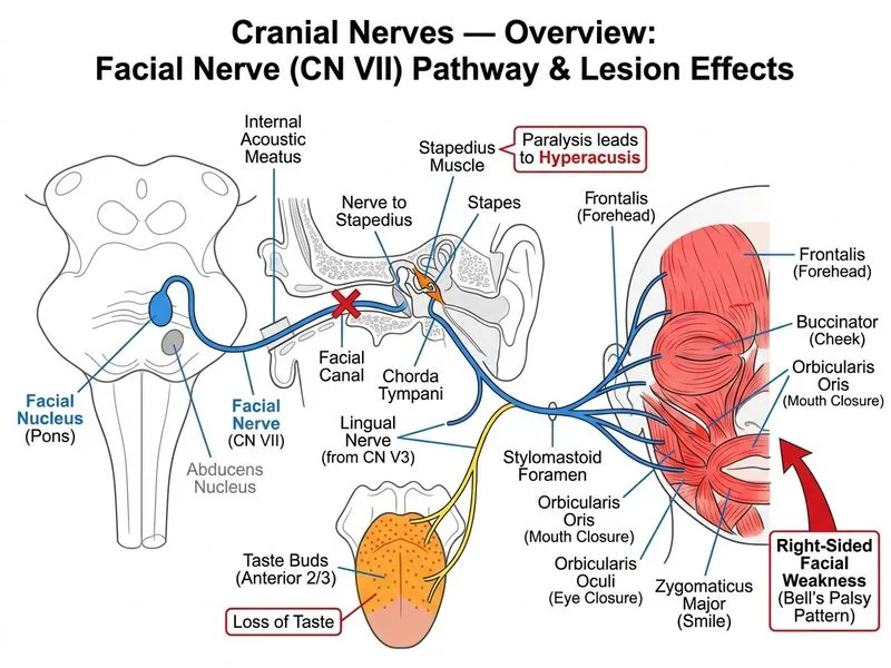 Cranial Nerves — Overview diagram
