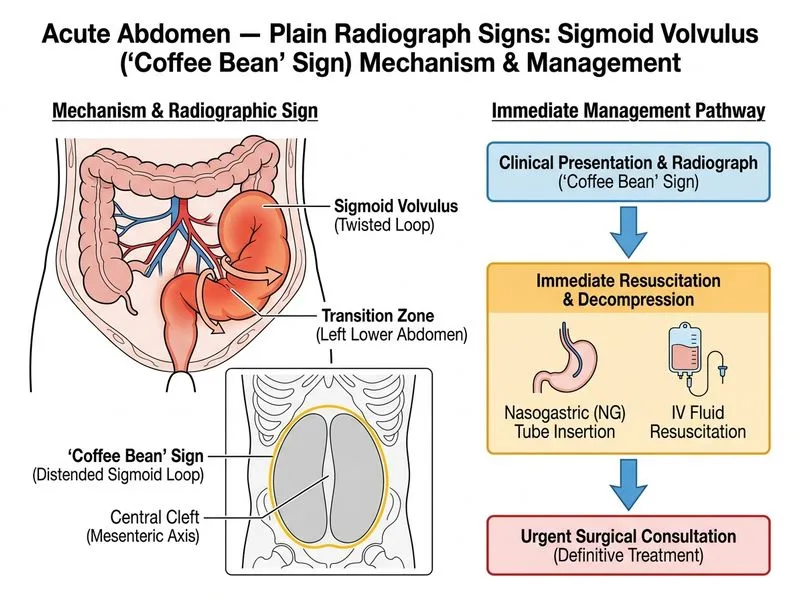 Acute Abdomen — Plain Radiograph Signs diagram