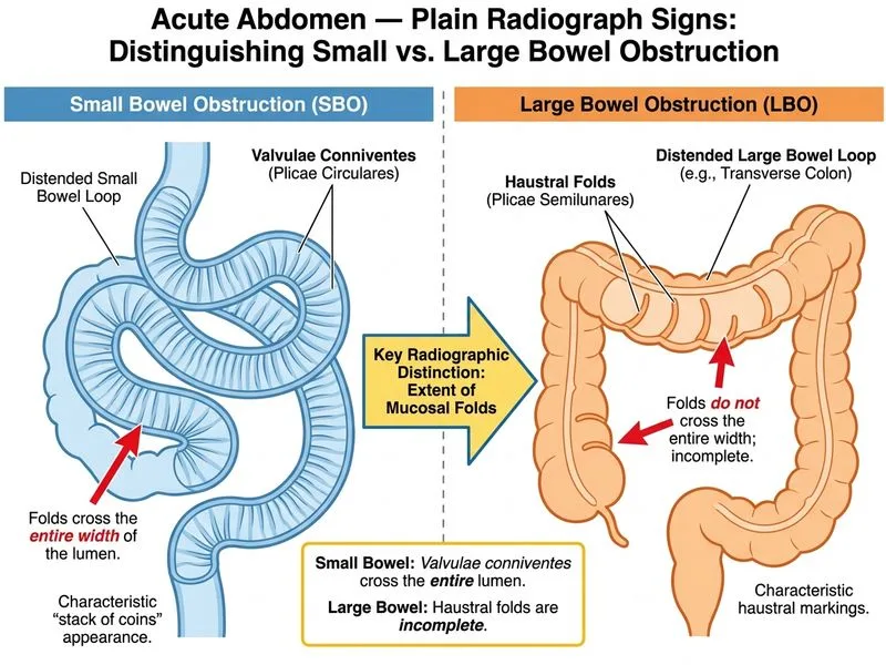 Acute Abdomen — Plain Radiograph Signs diagram