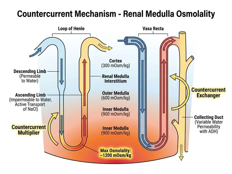 Countercurrent Mechanism diagram