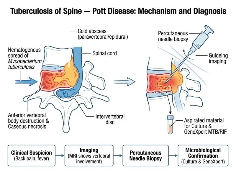 Tuberculosis of Spine — Pott Disease diagram