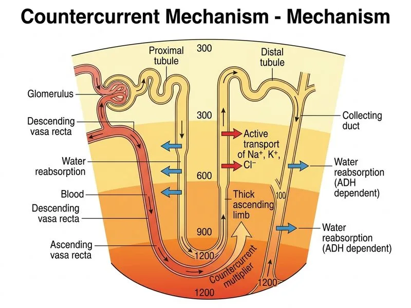 Countercurrent Mechanism diagram