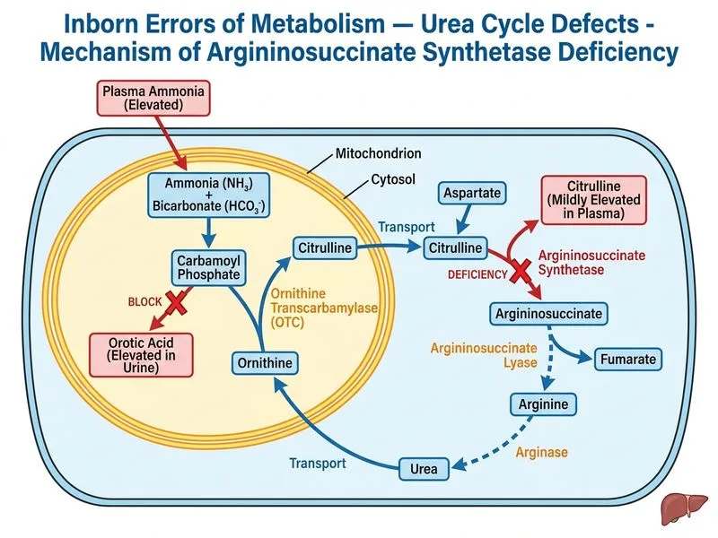 Inborn Errors of Metabolism — Urea Cycle Defects diagram