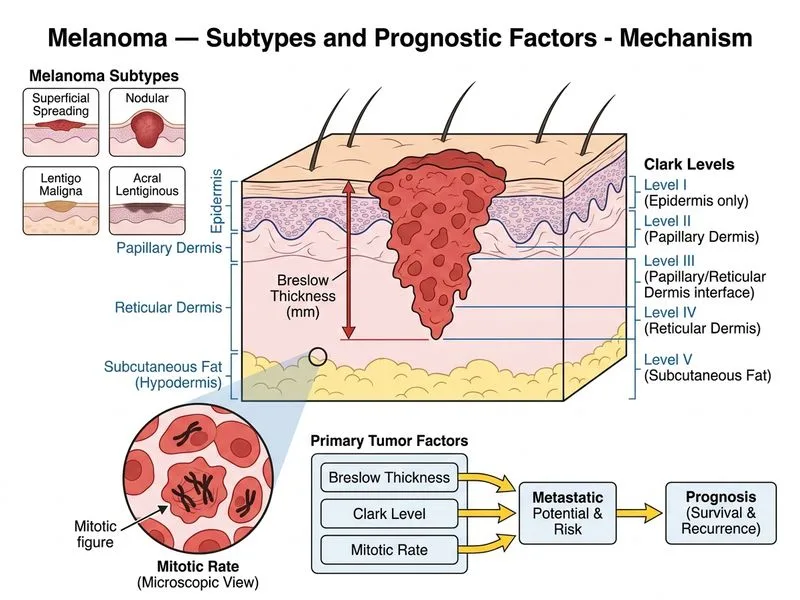 Melanoma — Subtypes and Prognostic Factors diagram
