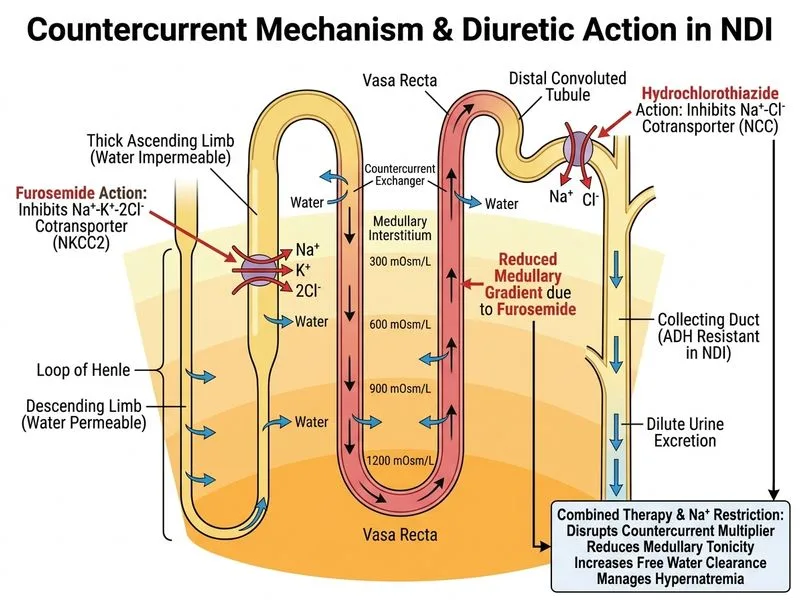 Countercurrent Mechanism diagram