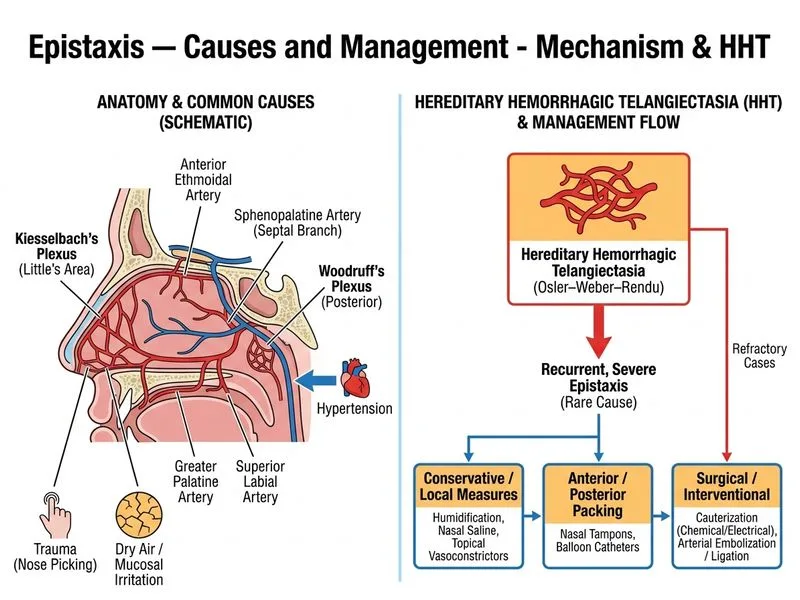 Epistaxis — Causes and Management diagram