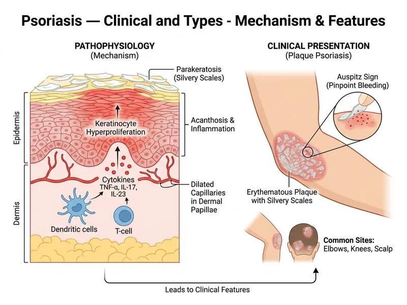 Psoriasis — Clinical and Types diagram