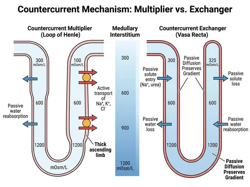 Countercurrent Mechanism diagram