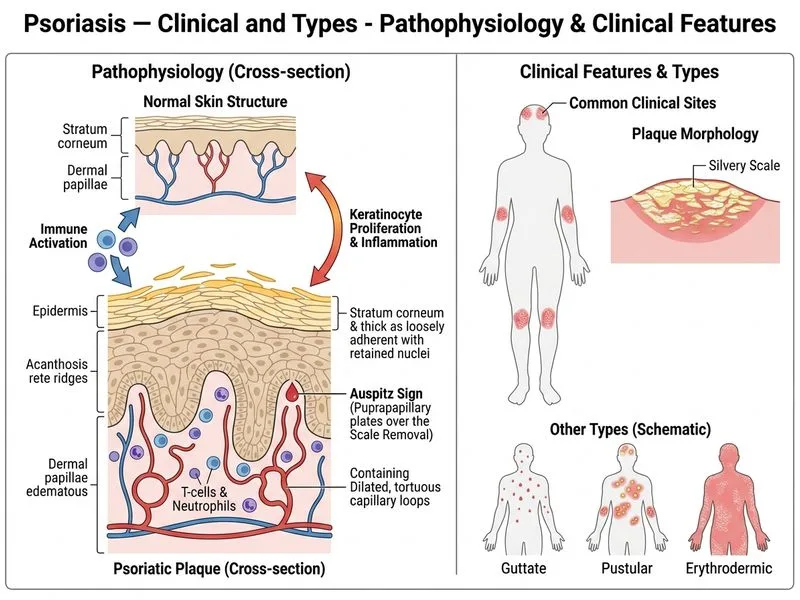 Psoriasis — Clinical and Types diagram
