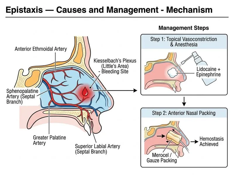 Epistaxis — Causes and Management diagram
