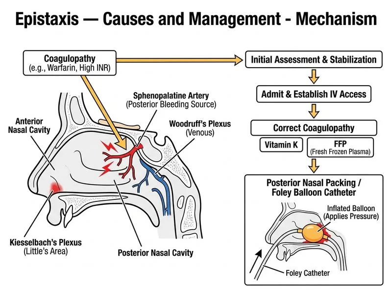 Epistaxis — Causes and Management diagram