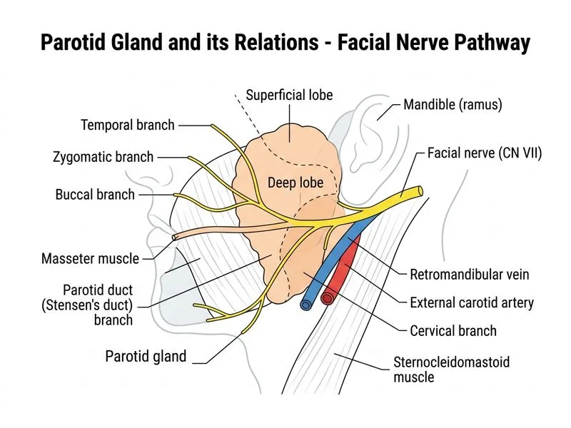 Parotid Gland and its Relations diagram