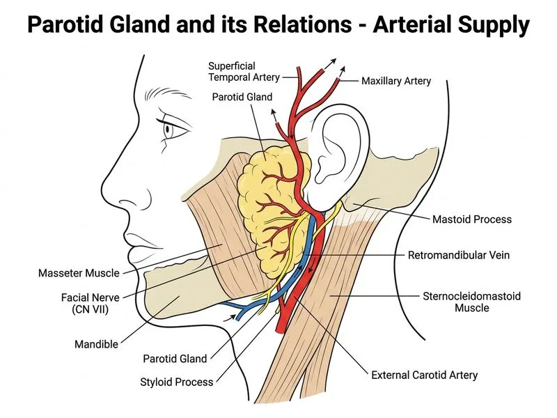 Parotid Gland and its Relations diagram