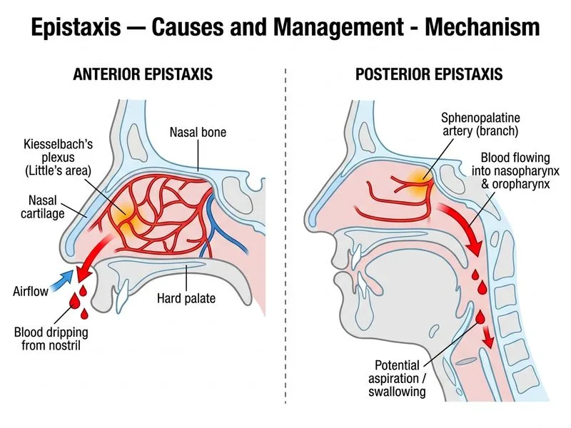 Epistaxis — Causes and Management diagram
