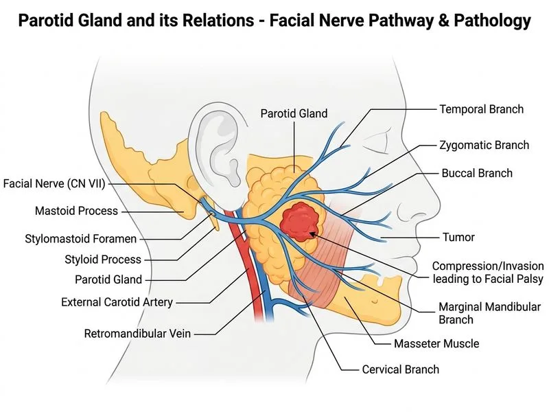 Parotid Gland and its Relations diagram