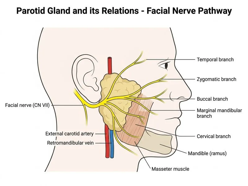 Parotid Gland and its Relations diagram
