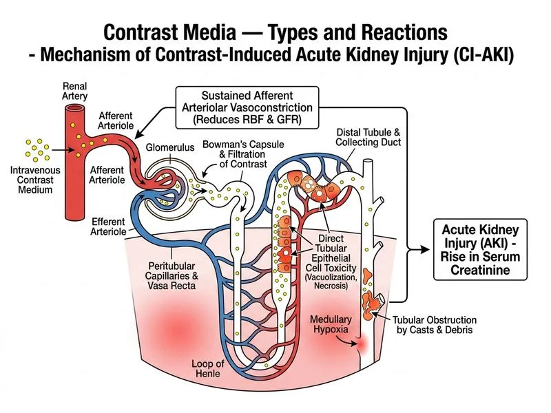 Contrast Media — Types and Reactions diagram