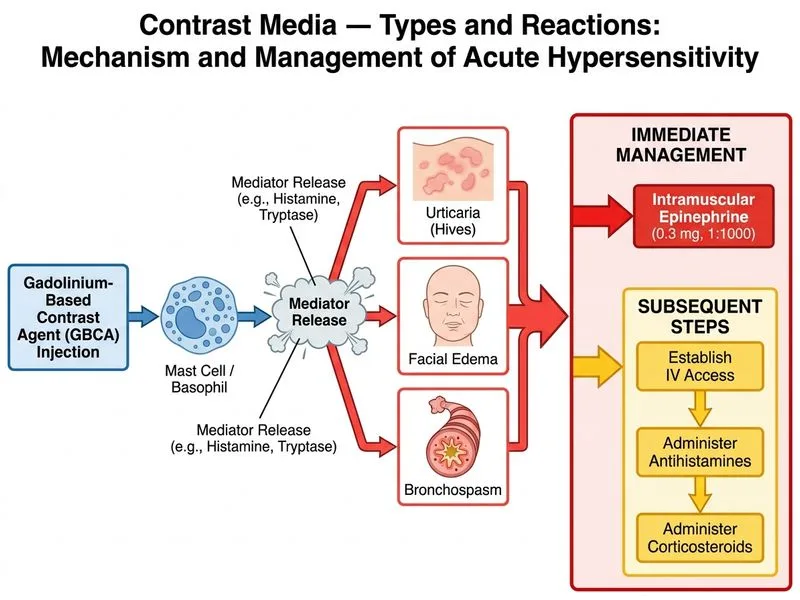 Contrast Media — Types and Reactions diagram