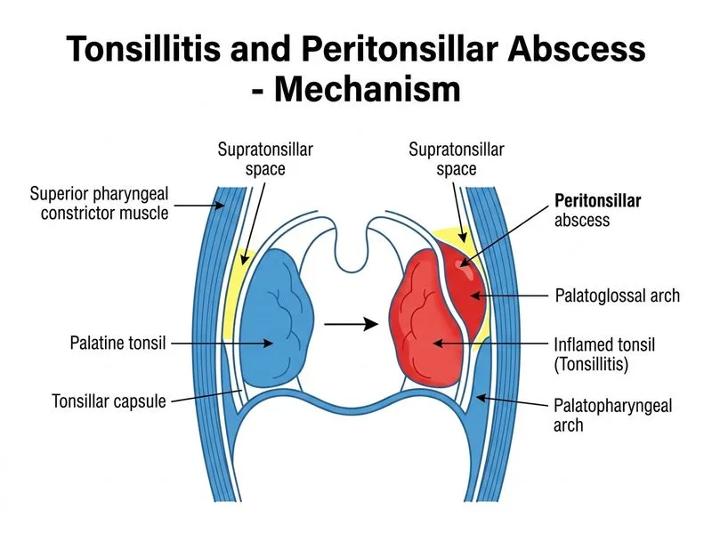 Tonsillitis and Peritonsillar Abscess diagram