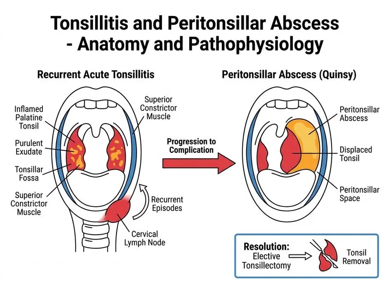 Tonsillitis and Peritonsillar Abscess diagram