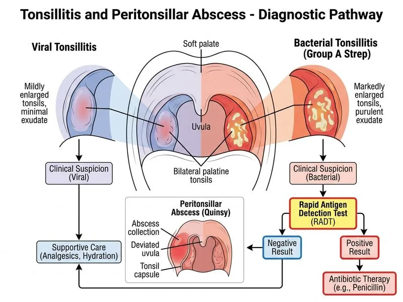 Tonsillitis and Peritonsillar Abscess diagram