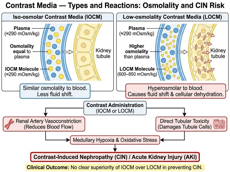 Contrast Media — Types and Reactions diagram