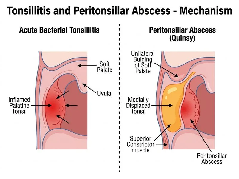 Tonsillitis and Peritonsillar Abscess diagram