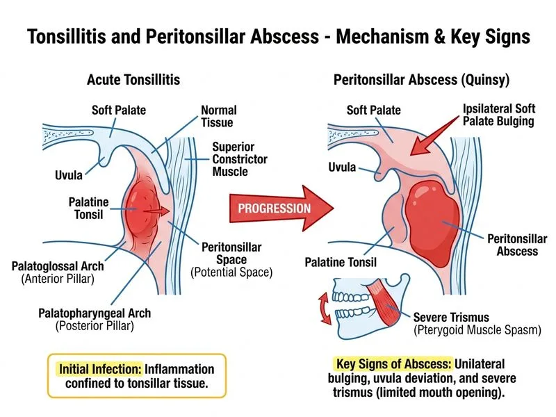 Tonsillitis and Peritonsillar Abscess diagram