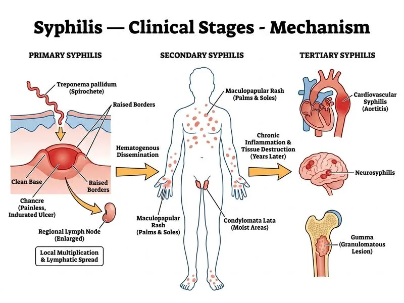 Syphilis — Clinical Stages diagram