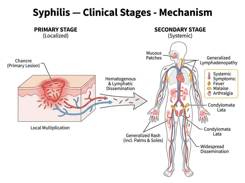 Syphilis — Clinical Stages diagram