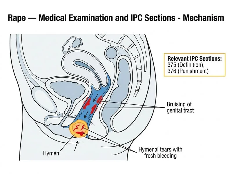 Rape — Medical Examination and IPC Sections diagram