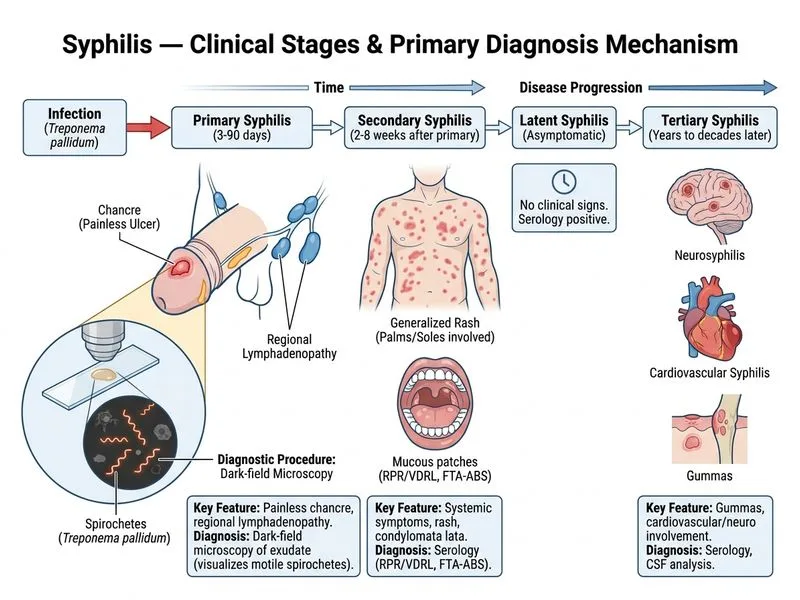 Syphilis — Clinical Stages diagram