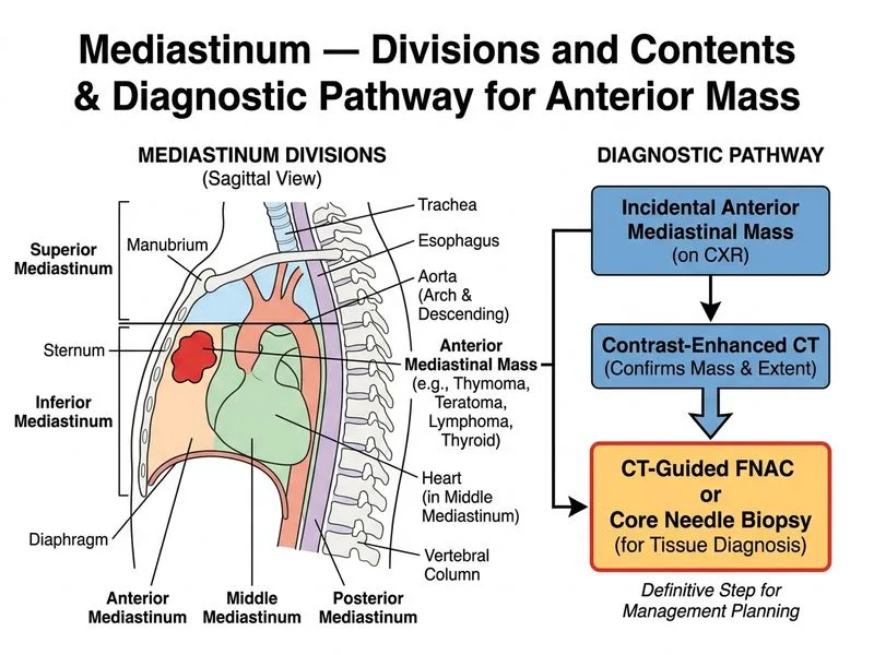 Mediastinum — Divisions and Contents diagram