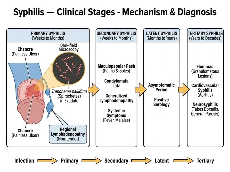 Syphilis — Clinical Stages diagram