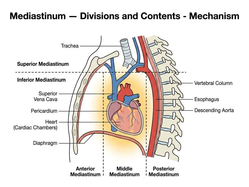 Mediastinum — Divisions and Contents diagram