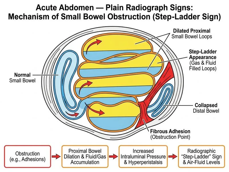 Acute Abdomen — Plain Radiograph Signs diagram