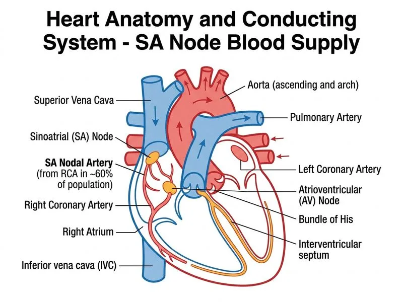 Heart Anatomy and Conducting System diagram