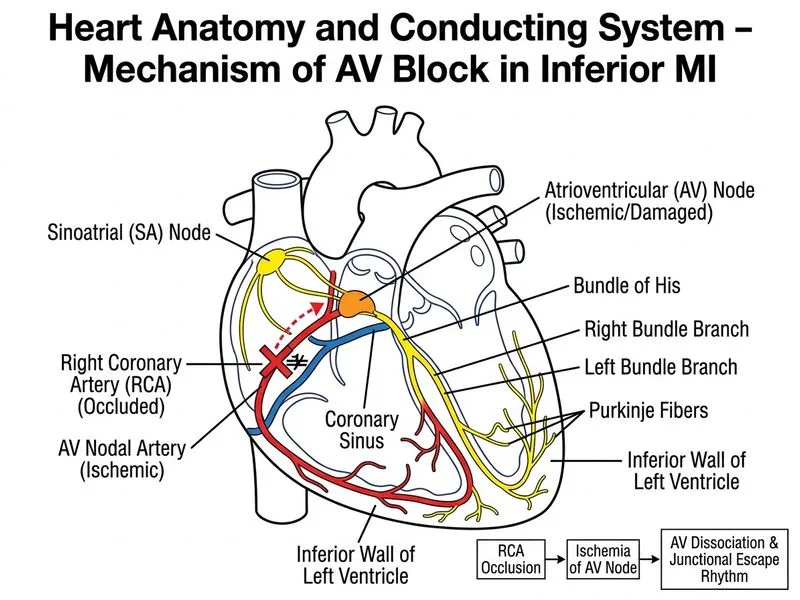 Heart Anatomy and Conducting System diagram