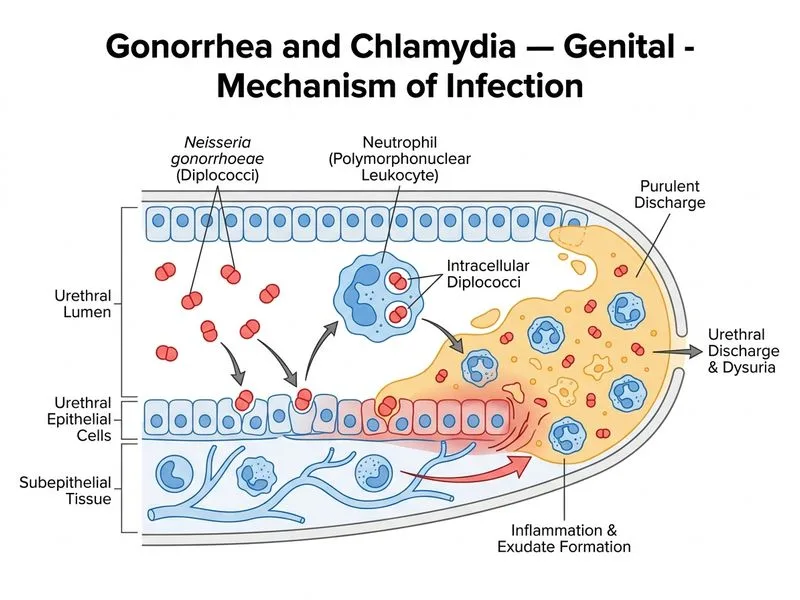 Gonorrhea and Chlamydia — Genital diagram