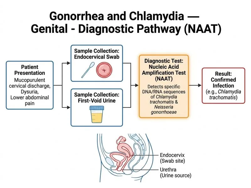 Gonorrhea and Chlamydia — Genital diagram