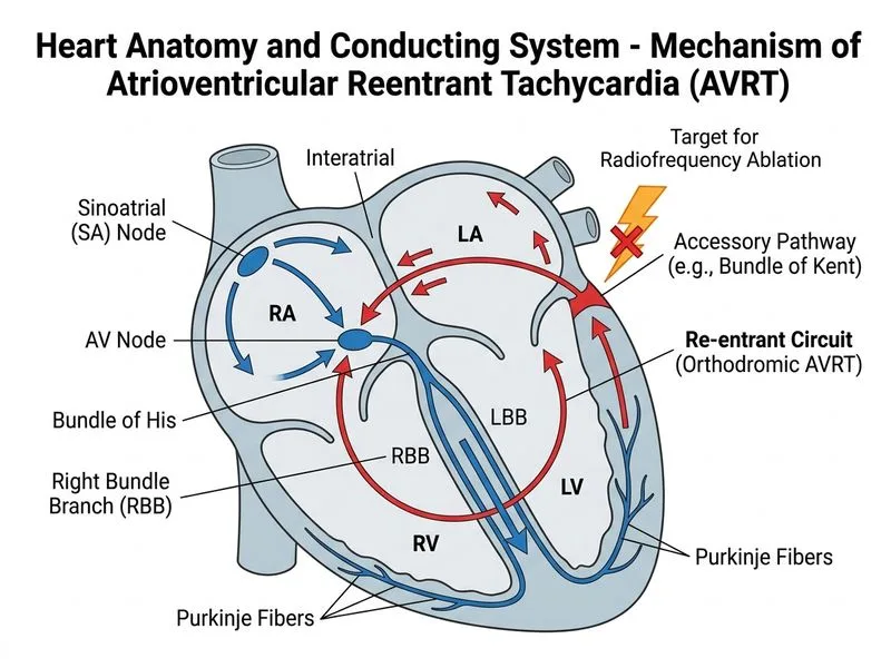 Heart Anatomy and Conducting System diagram
