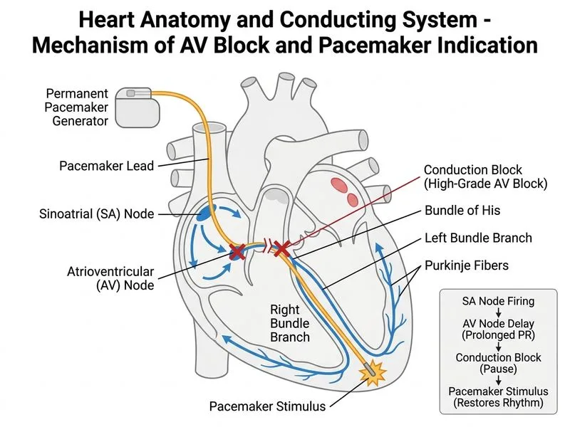 Heart Anatomy and Conducting System diagram