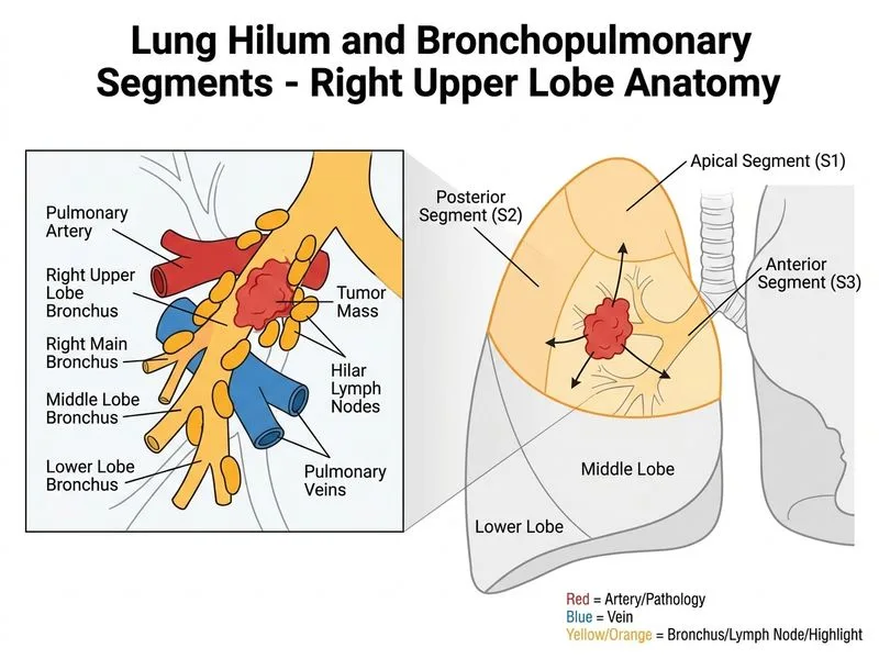 Lung Hilum and Bronchopulmonary Segments diagram
