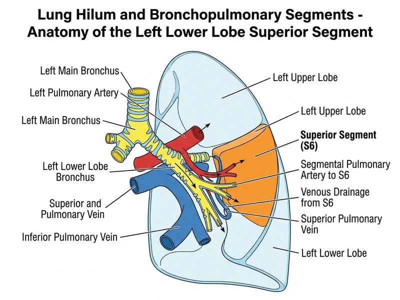 Lung Hilum and Bronchopulmonary Segments diagram
