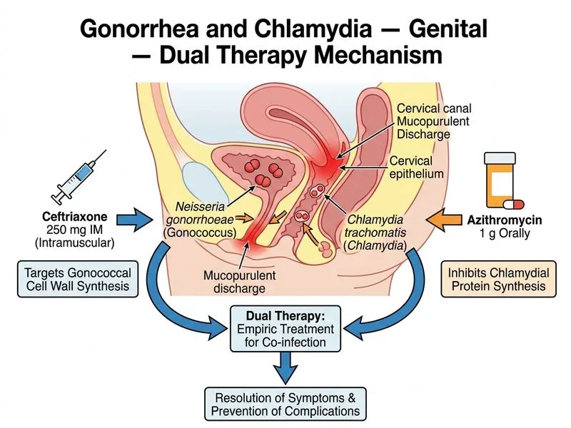 Gonorrhea and Chlamydia — Genital diagram