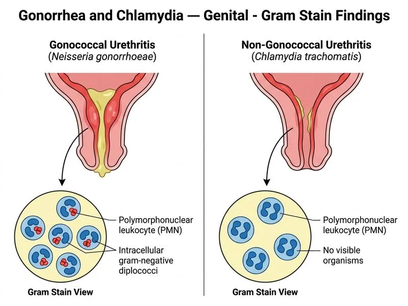 Gonorrhea and Chlamydia — Genital diagram
