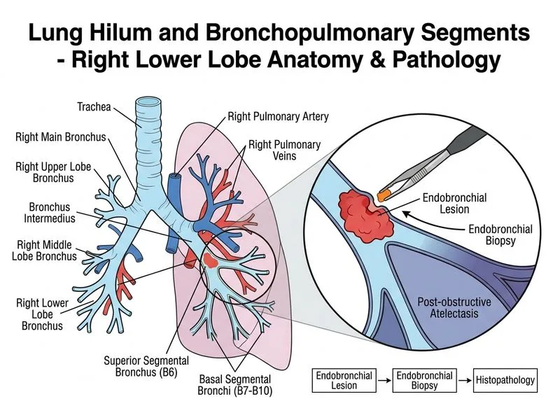 Lung Hilum and Bronchopulmonary Segments diagram